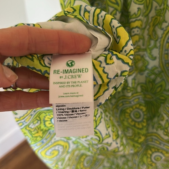 NWT SZ Blockprints x J.Crew Square-Neck Puff Sleeve Organic Cotton Mini Dress L - Picture 13 of 16